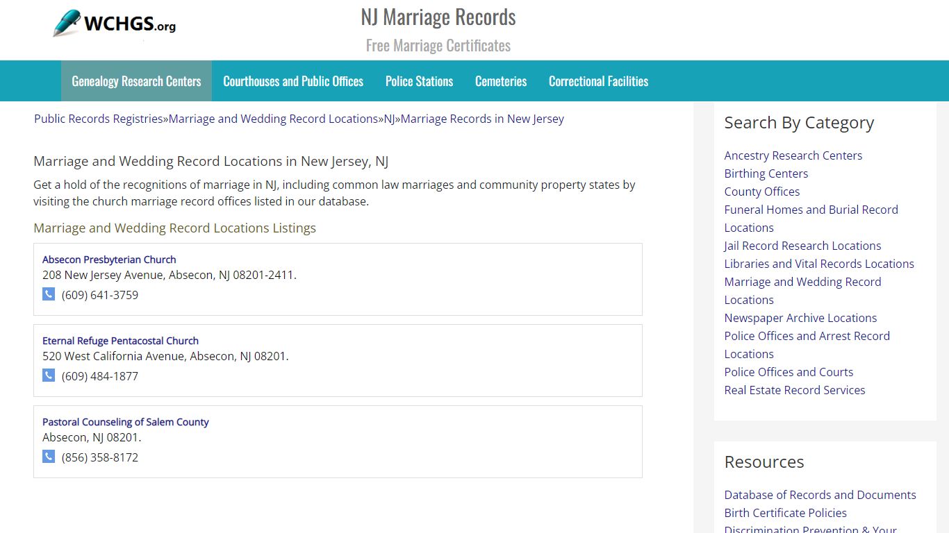 NJ Marriage Records - Free Marriage Certificates